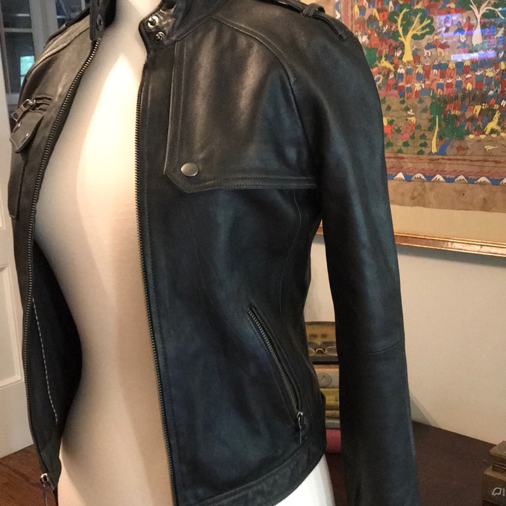 EUC black soft leather jacket - Picture 2 of 8